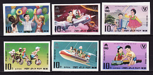 КНДР, 1980, Международный день детей, ЮНИСЕФ, 6 марок без зубцов